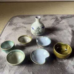 陶器製お猪口・酒器セット 6個