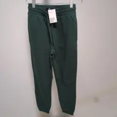 H&M ダークグリーン スウェットパンツ XS　メンズ　レディース