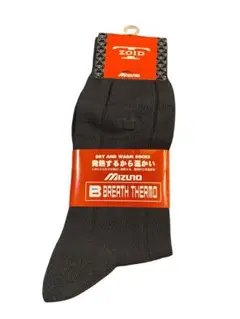 MIZUNO ブレスサーモ ソックス ブラック 25-27cm