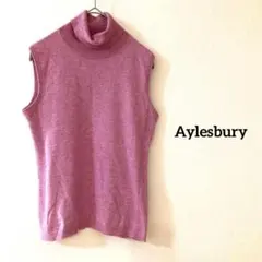 Aylesbury タートルネックノースリーブニット　カシミヤ混　ピンク　夏　Mのサムネイル