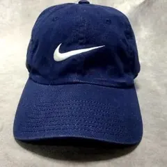 90s NIKE ナイキ キャップ 白タグ 刺繍ロゴ ネイビー