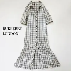 BURBERRY LONDON ノバチェック柄 半袖 シャツワンピース 美品