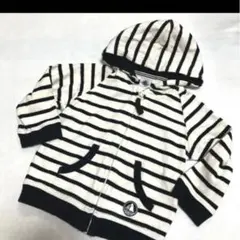 プチバトー　 ボーダー パーカー ジップアップ　キッズ　ベビー　サイズ12m