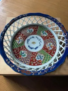 有田焼 菓子鉢 透かし彫り 伝統工芸品