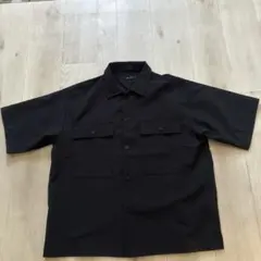 モノマートAdastria ダブルポケット半袖シャツ ブラック