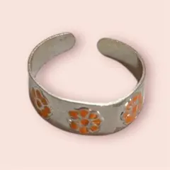 リング　指輪　昭和　レトロポップ　花　ヒッピー　ヴィンテージ　古着　フラワー