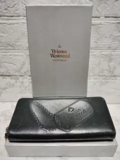 ヴィヴィアンウエストウッド　長財布　ラウンドファスナー　ドッグタグ　グリーン