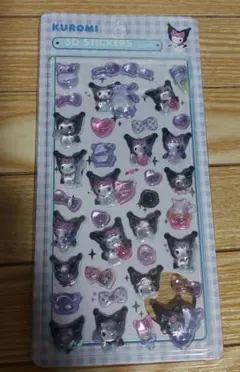 2枚セットボンボンドロップシール 風 Kuromi & My Melody 3D