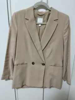 H&M ダブルブレスト テーラードジャケット ベージュ　36 レディース