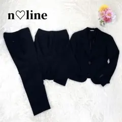 美品✨n♡line （エヌライン）ブラック 無地 セットアップ 3点セット　7号