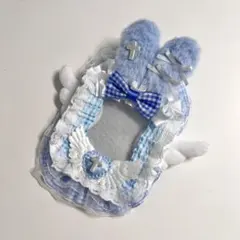 90 硬質ケースデコ 水色 トレカデコ リボンデコ レースデコ