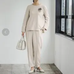 LEPSIM フォーマル2点セット セットアップ ママスーツ ベージュ L