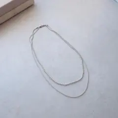 ドット2連ネックレス　サージカルステンレス