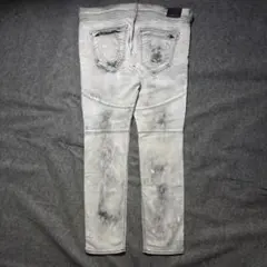 true religion コーディング　バイカーパンツ グレー ダメージ加工