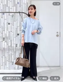 新作LEPSIM オフショルブルー オーバーサイズ トレーナー