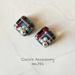 No.751 レジン ピアス イヤリング クリスマスカラー