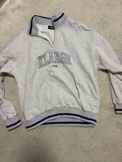 XLARGE グレー ハーフジップ トレーナー XL