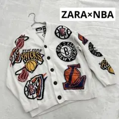 【美品】NBA ZARA ロゴ刺繍カーディガン 即完売商品　140cm
