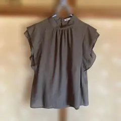 SNIDEL レイヤードショートスリーブブラウス モカ