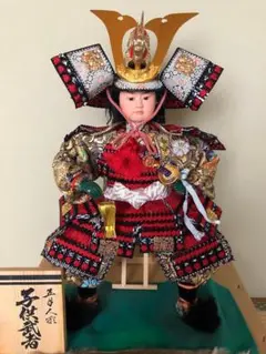 五月人形　正絹鎧着用　子供大将飾　紫峰作 五月人形 上杉謙信 子供大将飾り 人形単品 清雲斉作 鎧着大将