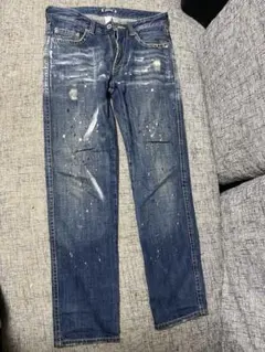 ダメージ加工スリムフィットデニムパンツ