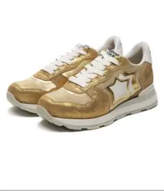 Atlantic stars ゴールドスニーカー 星形ロゴ