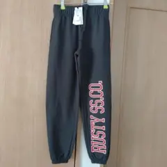 新品・未使用　RUSTY ロゴプリント ロングパンツ ダークグレー 150