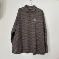 ブラウン系チェック オーバーサイズシャツ