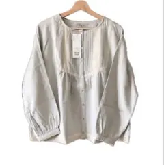 【よっちゃん様】サマンサモスモス　裾レースラウンドネックブラウス　グレー