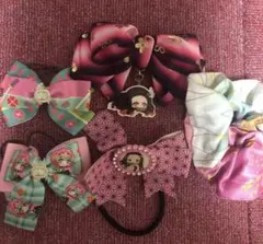 鬼滅の刃 蜜璃 禰豆子 ヘアゴムセットキーホルダー5点