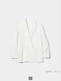 【新品未使用】ユニクロ　コトニエ　リネンブレンドジャケット　ホワイト 新品未使用】ユニクロ コトニエ リネンブレンドジャケット