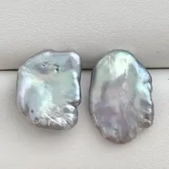 527大粒グレーバロックパール スタッドピアス★18mmシルバー925