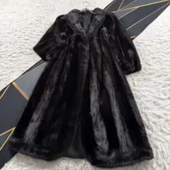 総丈86 サファイアミンク リアルファーコート ミンク MINK 袖ブローチ 