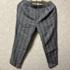 THE SHOP TK Lサイズ グレー系チェック スラックス