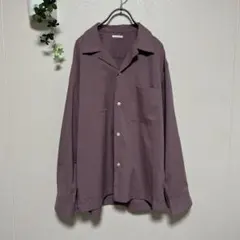 GU オープンカラーシャツ　長袖　くすみパープル