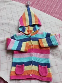 お値下げ.next baby華やかで可愛い❤ フード付きニットアウター