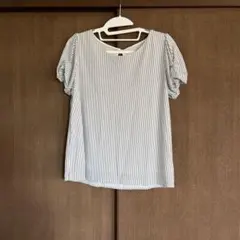 ☆新品☆NATURAL BEAUTY BASIC ストライプ パフスリーブシャツ