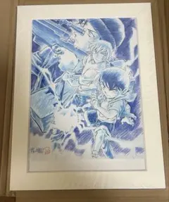 名探偵コナン 複製原画 青山先生イラスト額入りアート 安室透 赤井秀一