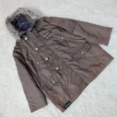 【ブルークロス】 (М) ファー付き綿ミリタリージャケット フード付 ロゴ刺繍