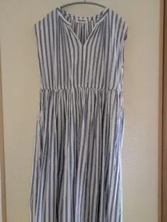 coen ストライプ ノースリーブ ワンピース