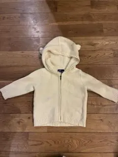 babyGap フード付きカーディガン 70cm オフホワイトカラー　耳付き