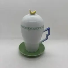 香蘭社　バナナデザインのカップとソーサー　蓋付き