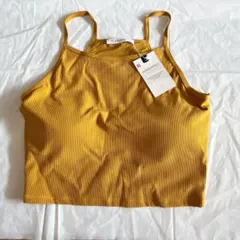 ⭐️カップ付きタンクトップヨガウェアイエロートップスレディース