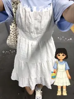 森ガール キャミワンピ 白ワンピース フェアリーグランジ ドット