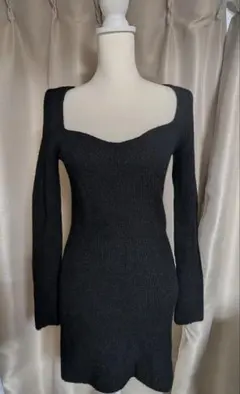 H&M ニットワンピース ブラック S
