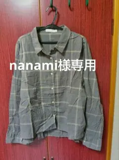 chocol raffine robe チェック柄シャツ グレーFサイズのサムネイル