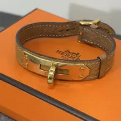 エルメス　HERMES ケリー ブレスレット レザー ゴールド金具　ブレスのサムネイル