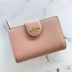 COACH コーチ　折り財布　トープ　ベージュ　二つ折り財布
