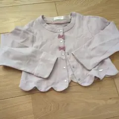 メゾピアノ130　 スカラップヘム カーディガン