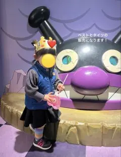 バイキンマンコーデ　ベスト 95 タイツ ハロウィン　アンパンマンミュージアム